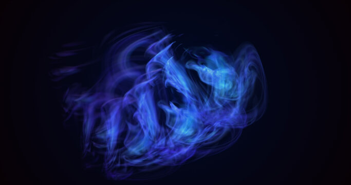 Multicolored energy glowing blue cosmic magic smoke dust futuristic bright background