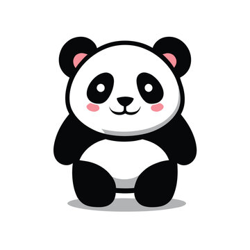 Panda bear icon in flat style. Panda vector illustration on white isolated background. Panda animal business concept.