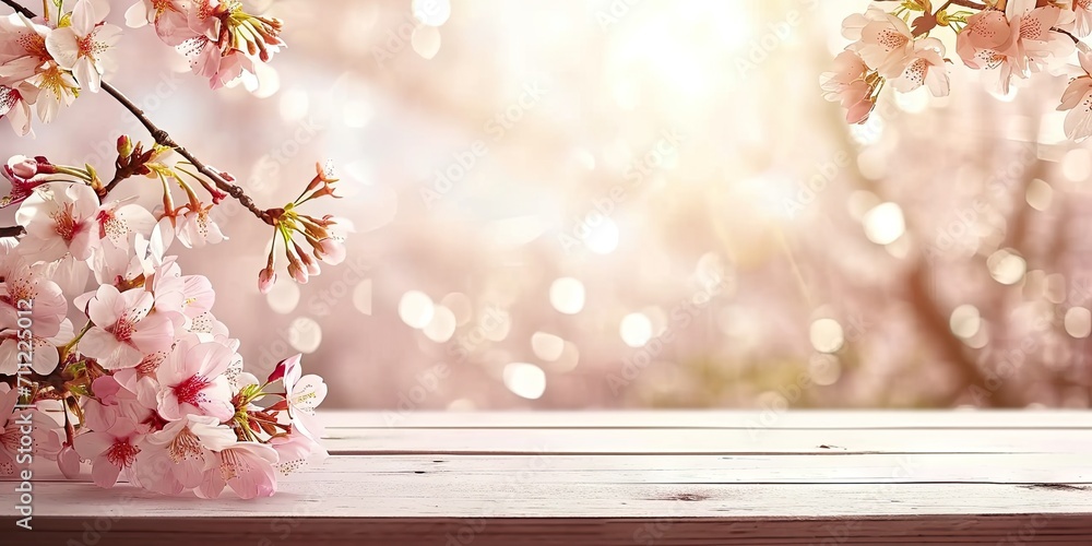 Poster cherry blossom. mesmerizing display of sakura in full bloom creating colorful and whimsical tapestry