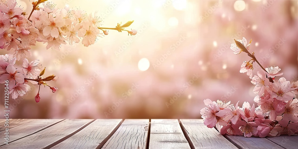 Poster cherry blossom. mesmerizing display of sakura in full bloom creating colorful and whimsical tapestry