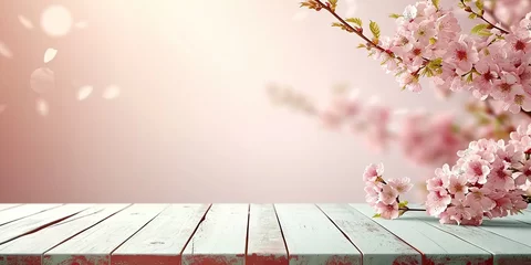 Foto op Canvas Cherry blossom. Mesmerizing display of sakura in full bloom creating colorful and whimsical tapestry of spring ideal addition to botanical and seasonal concepts © Thares2020
