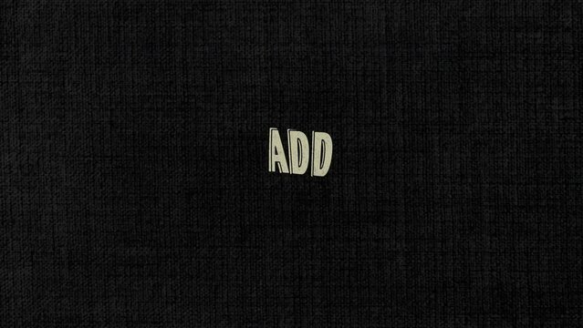 ADD Restless Dynamic Text Animation on black background like a hyperactivity disorder - Attention deficit hyperactivity disorder