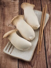 신선한 유기농 새송이버섯, 음식, 요리재료