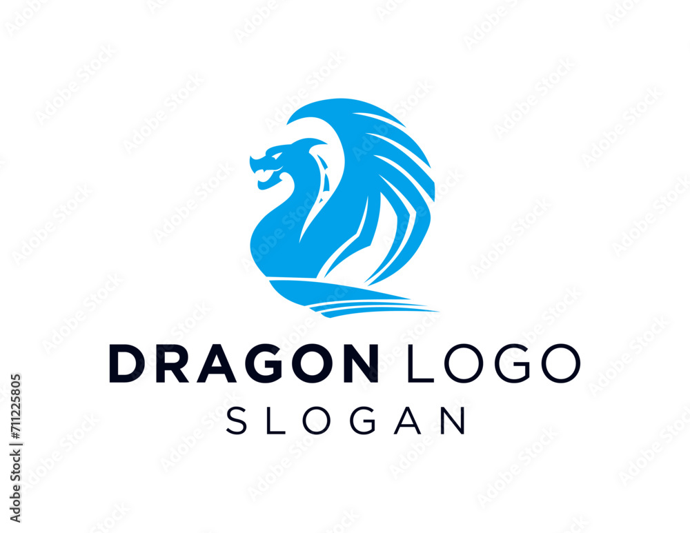 Poster the logo design is about dragon and was created using the corel draw 2018 application with a white b