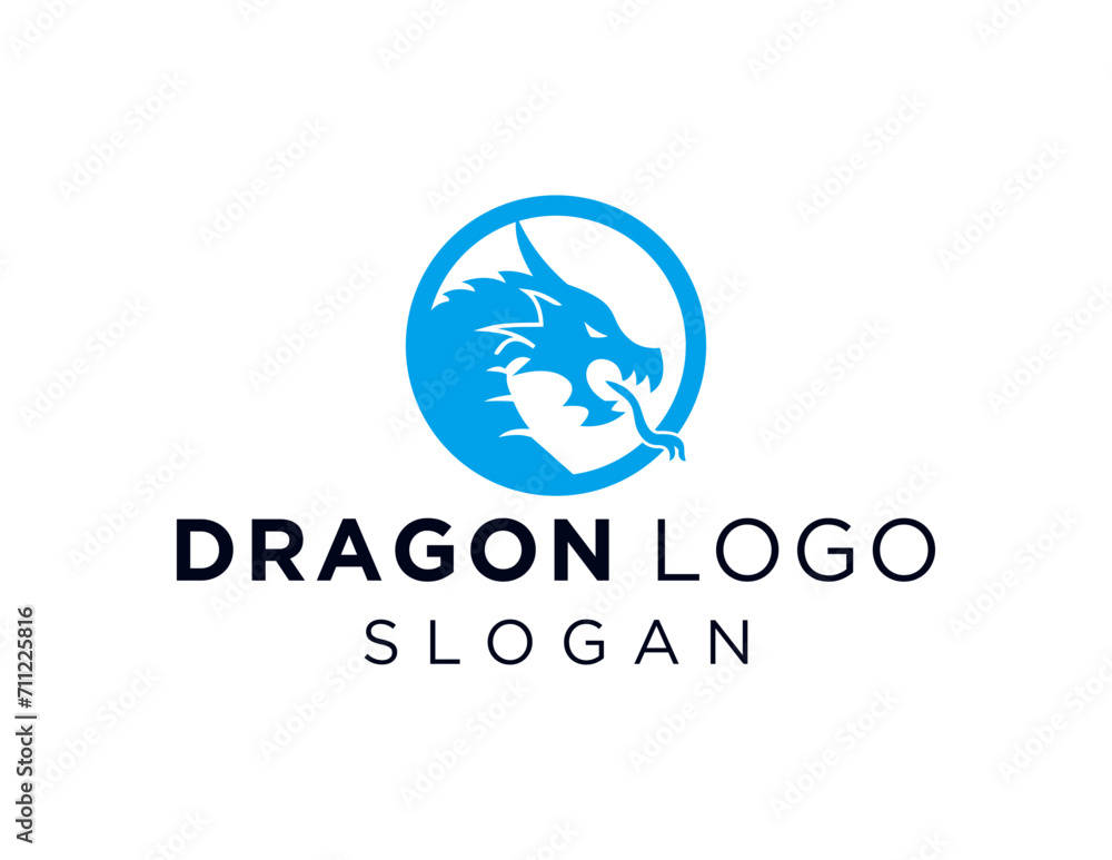 Poster the logo design is about dragon and was created using the corel draw 2018 application with a white b