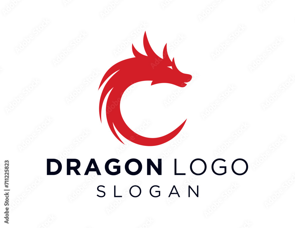 Poster the logo design is about dragon and was created using the corel draw 2018 application with a white b