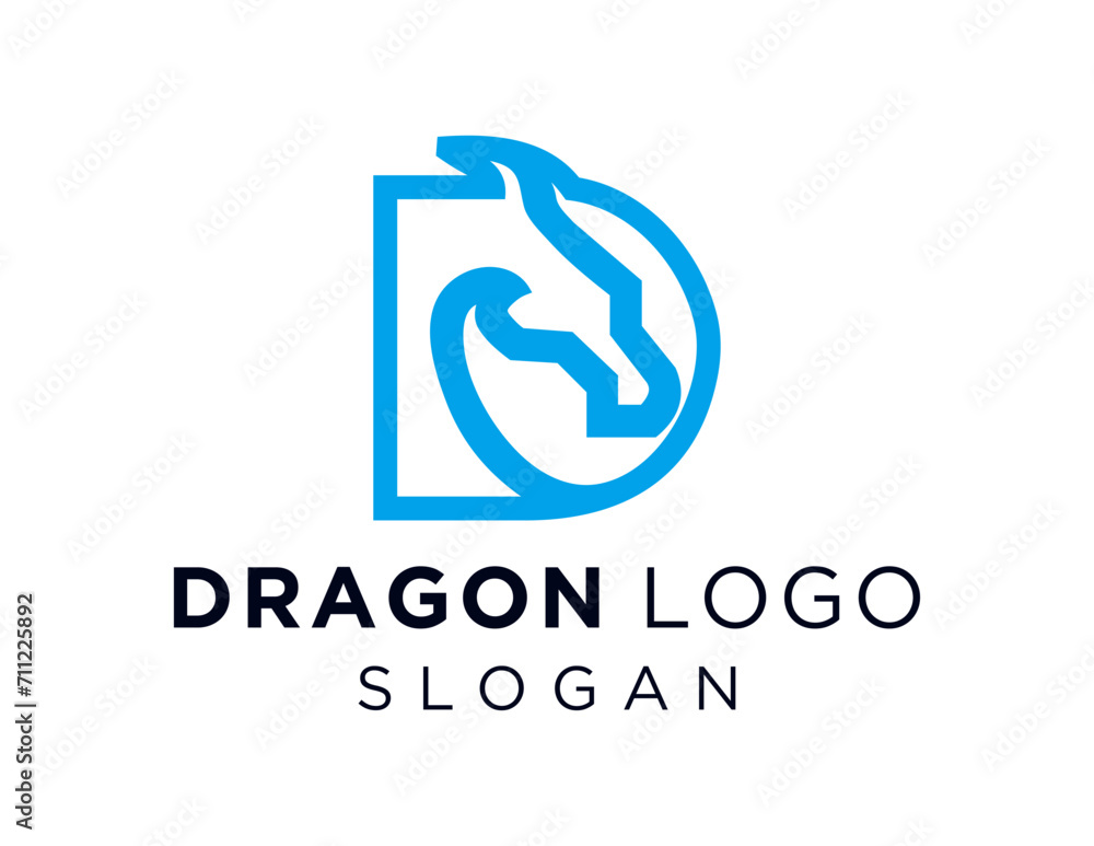 Poster the logo design is about dragon and was created using the corel draw 2018 application with a white b