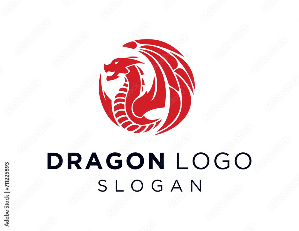 Poster the logo design is about dragon and was created using the corel draw 2018 application with a white b