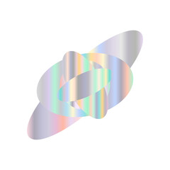 An abstract cut out transparent iridescent oval gradient shape pattern design element.