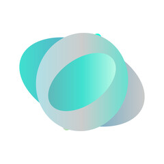 An abstract cut out transparent iridescent oval gradient shape pattern design element.