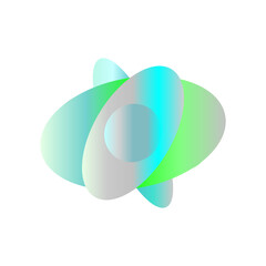 An abstract cut out transparent iridescent oval gradient shape pattern design element.