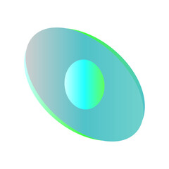 An abstract cut out transparent iridescent oval gradient shape pattern design element.