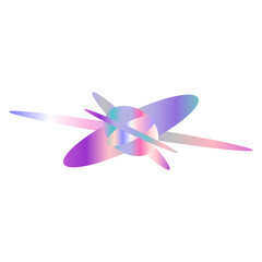 An abstract cut out transparent iridescent oval gradient shape pattern design element.