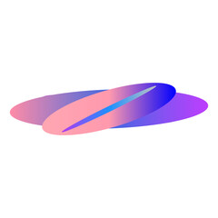 An abstract cut out transparent iridescent oval gradient shape pattern design element.