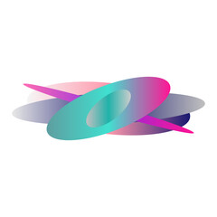 An abstract cut out transparent iridescent oval gradient shape pattern design element.