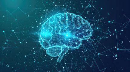 Cybernetic brain. AI conceptual futuristic