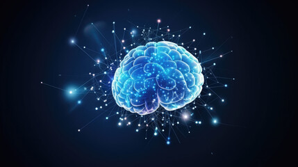 glowing human brain