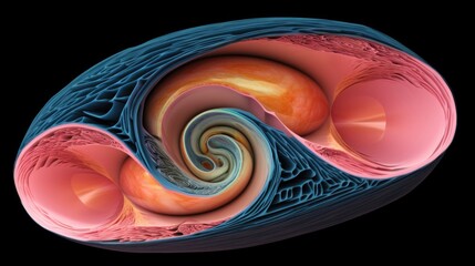 A threedimensional model of the embryo, surrounded by its protective layers and giving a visual representation of how these layers work together to shield and nurture the developing life - obrazy, fototapety, plakaty