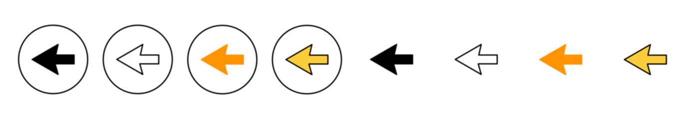 Arrow icon set vector. Arrow sign and symbol for web design.