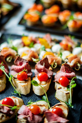 canape on the catering table