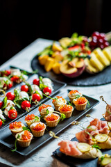canape on the catering table