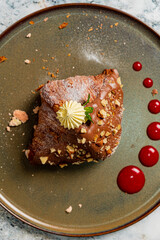 fresh croissant with cream,breakfast time