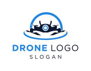 The logo design is about Drone and was created using the Corel Draw 2018 application with a white background.