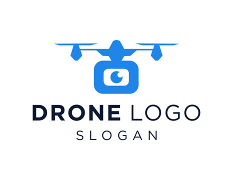 The logo design is about Drone and was created using the Corel Draw 2018 application with a white background.