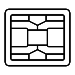   Credit Card Chip line icon