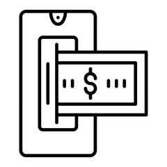   Mobile Atm line icon