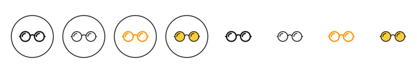 Glasses icon set vector. Glasses sign and symbol