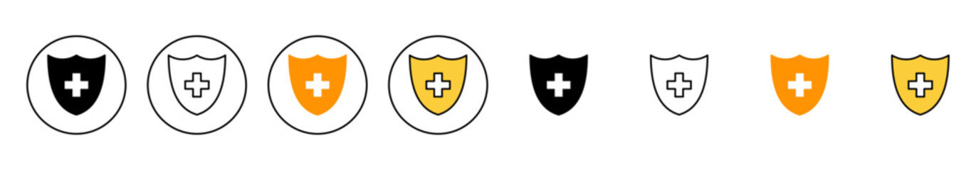 Obraz premium Health insurance icon set vector. Insurance document sign and symbol