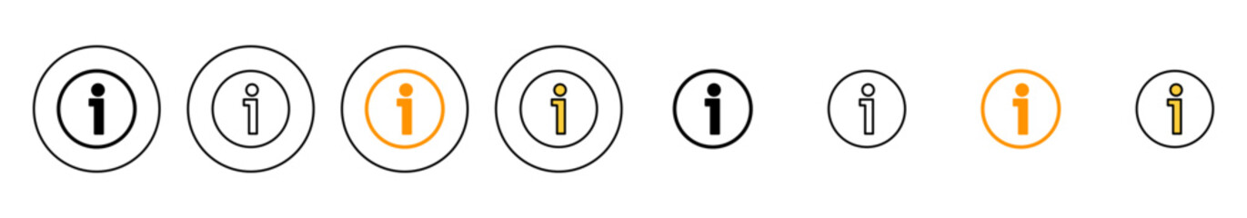 Information sign icon set vector. about us sign and symbol. question mark icon