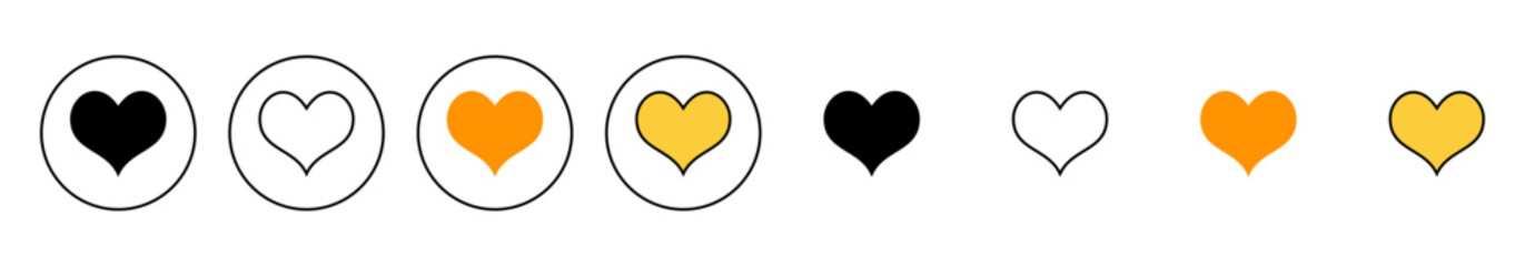 Love icon set vector. Heart sign and symbol. Like icon vector.