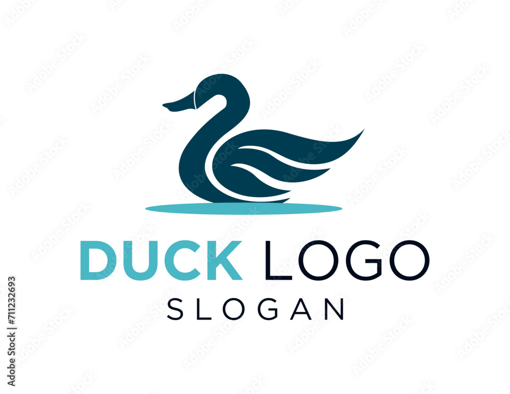 Poster the logo design is about duck and was created using the corel draw 2018 application with a white bac