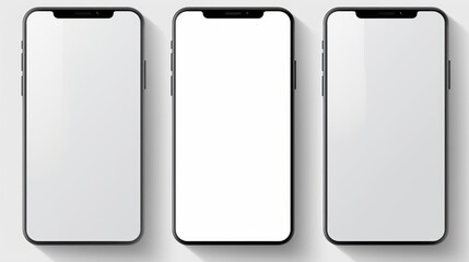 Realistic smartphone mockup white screen