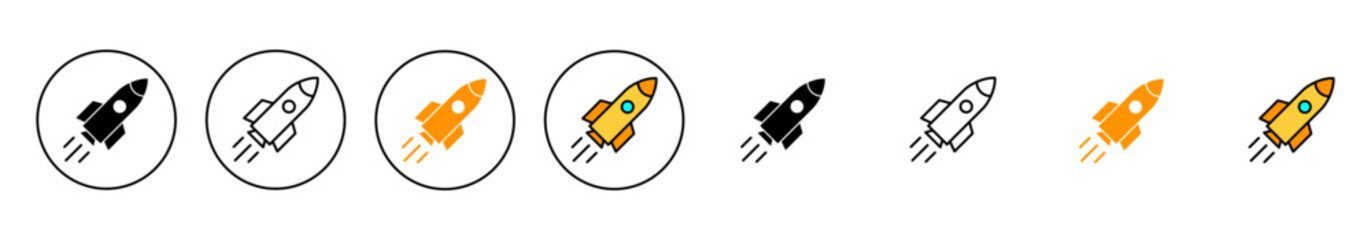 Rocket icon set vector. Startup sign and symbol. rocket launcher icon