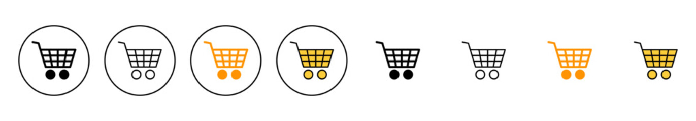 Shopping icon set vector. Shopping cart sign and symbol. Trolley icon