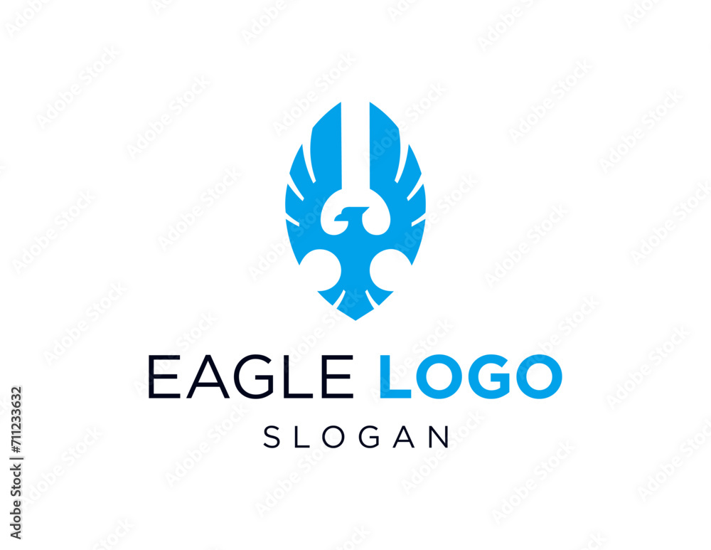 Poster the logo design is about eagle and was created using the corel draw 2018 application with a white ba