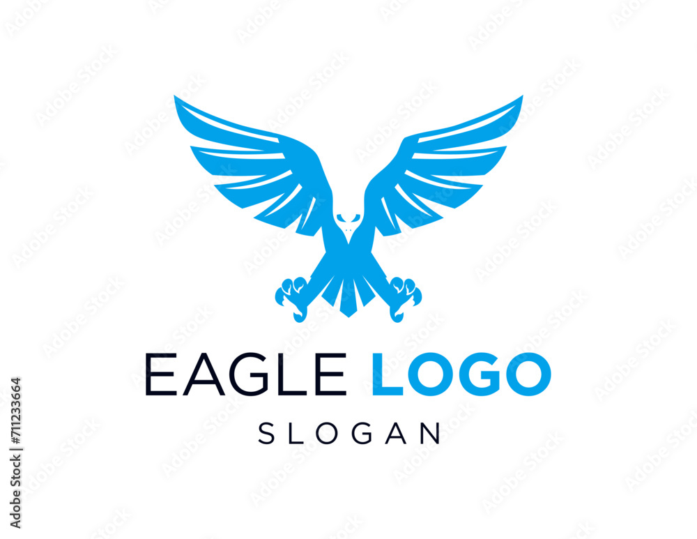 Poster the logo design is about eagle and was created using the corel draw 2018 application with a white ba