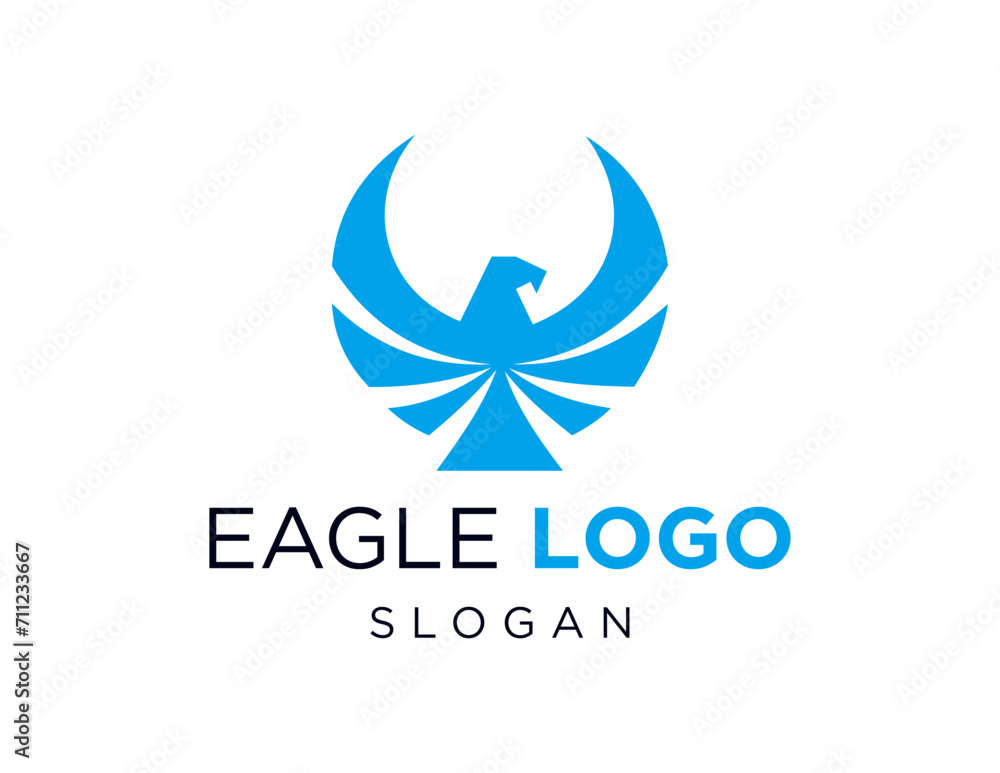 Poster the logo design is about eagle and was created using the corel draw 2018 application with a white ba