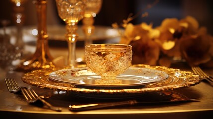 Fototapeta na wymiar elegant plate gold background illustration texture decoration, ornate vintage, antique glamorous elegant plate gold background