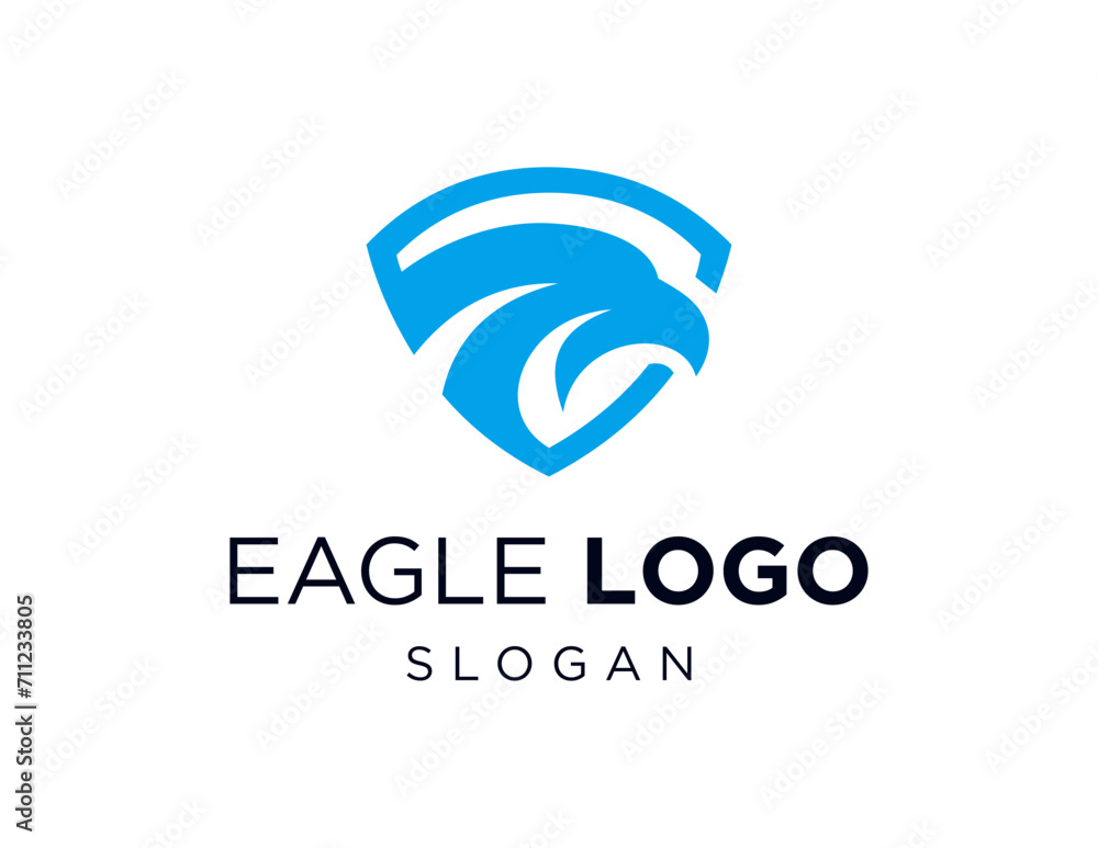 Poster the logo design is about eagle and was created using the corel draw 2018 application with a white ba