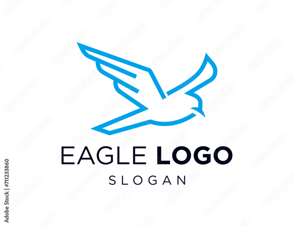 Poster the logo design is about eagle and was created using the corel draw 2018 application with a white ba