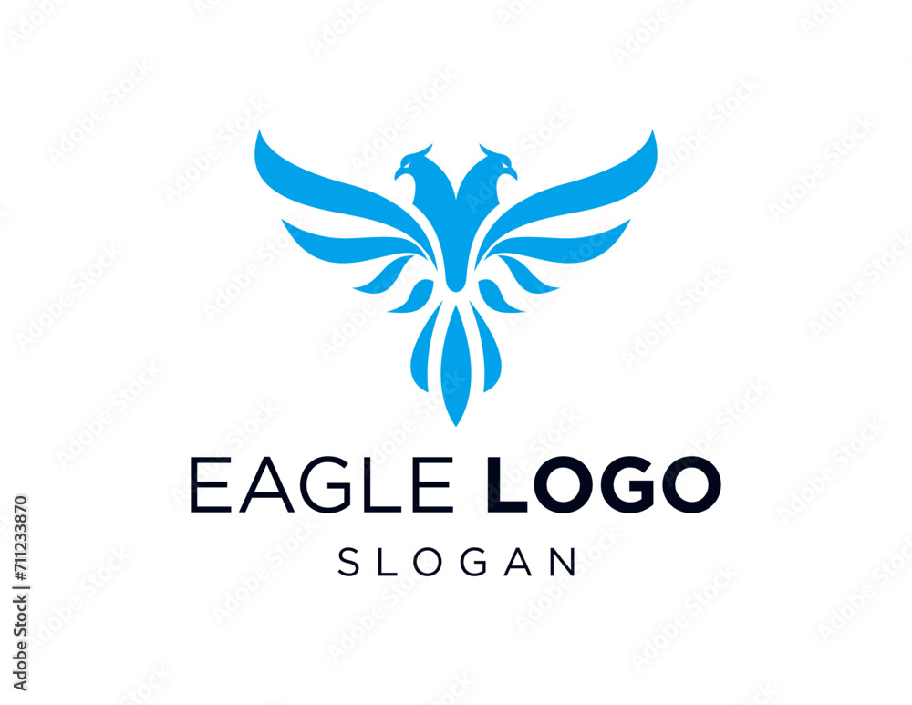 Poster the logo design is about eagle and was created using the corel draw 2018 application with a white ba