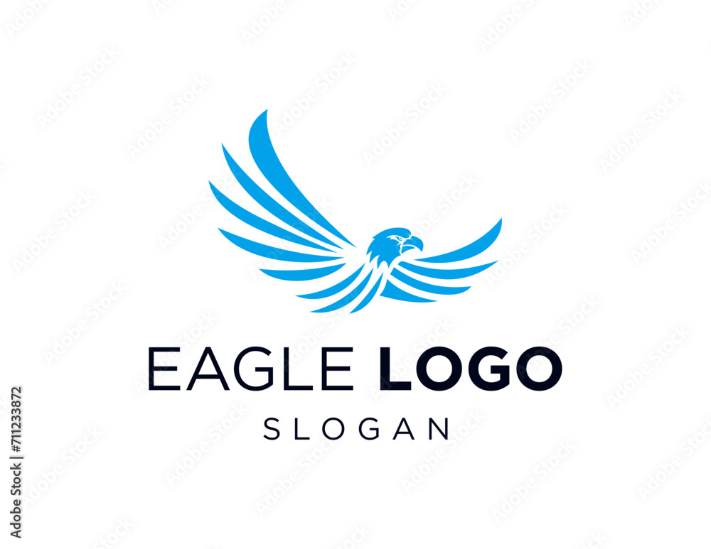 Poster the logo design is about eagle and was created using the corel draw 2018 application with a white ba