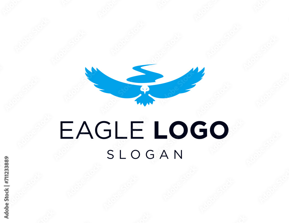 Poster the logo design is about eagle and was created using the corel draw 2018 application with a white ba