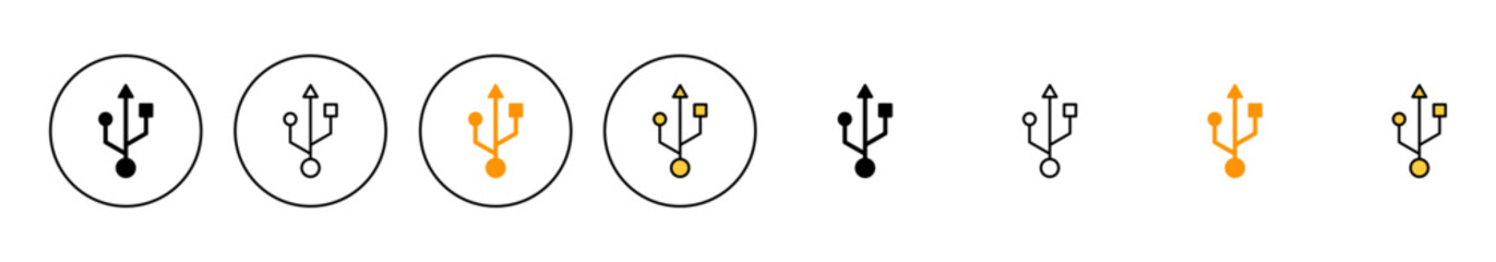 Usb icon set vector. Flash disk sign and symbol. flash drive sign.