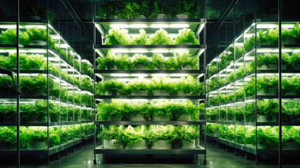 Multi-tiered greenhouse for growing herbs and vegetables. Hydroponics. Natural products all year round.