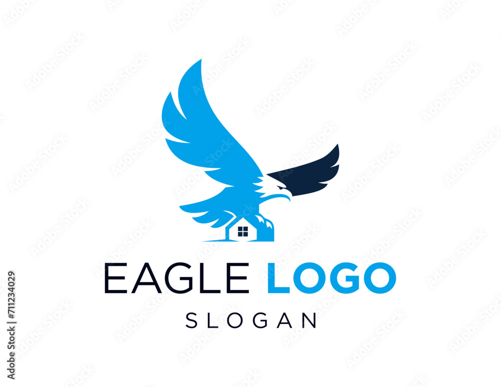 Poster the logo design is about eagle and was created using the corel draw 2018 application with a white ba